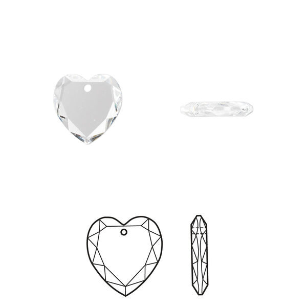 Drop 1pk crystal, Crystal Passions® 10mm pendant heart 6225 image number 0