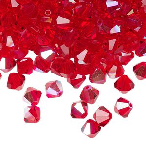 Bead 24pk light Siam AB, Preciosa Czech crystal 6mm bicone