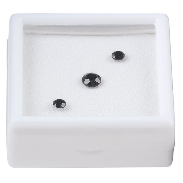 Black onyx 1pkg3, hand-cut faceted round gem 4mm / 6mm image number 0
