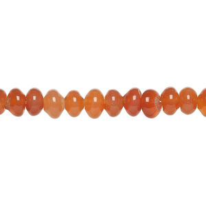 Red agate 1pkg1, saucer bead, 15 inch 6x4mm