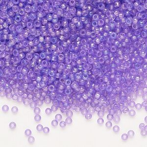 Seed bead, Preciosa Ornela Czech glass, pkg/50g, #11 rocaille, translucent solgel dyed rainbow violet, (41123).