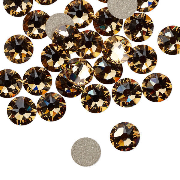 Flat back 144pk light Colorado topaz foil back, Swarovski® 7.07-7.27mm rose round SS34 2088 image number 0