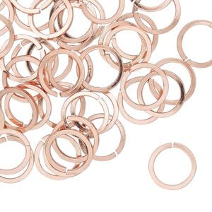 Jump ring, copper, 10mm hand-cut round square wire, 7.8mm inside diameter, 18 gauge. Sold per pkg of 50.