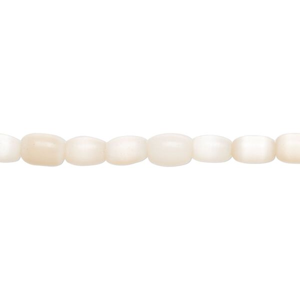 Bead, fiber optic glass, pkg/14 inch, opaque pale pink, 6x4mm center-drilled oval. image number 0