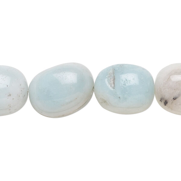 Bead, amazonite (natural), small to medium tumbled nugget, Mohs hardness 6 to 6-1/2. Sold per 15-1/2" to 16" strand. image number 0