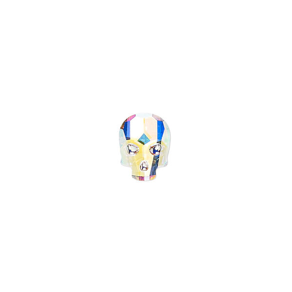 Flat back 2pk crystal AB foil back, Crystal Passions® 10x7.5mm skull 2856 image number 0