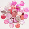 Mother-of-pearl shell 1pkg6oz, puffed flat round bead mix multi-pink 24-25mm image number 1
