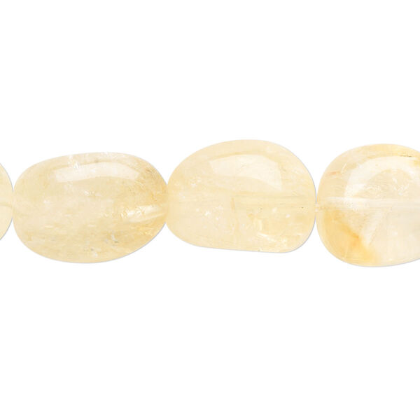 Bead, citrine (heated), medium tumbled nugget, Mohs hardness 7. Sold per 15-inch strand. image number 0