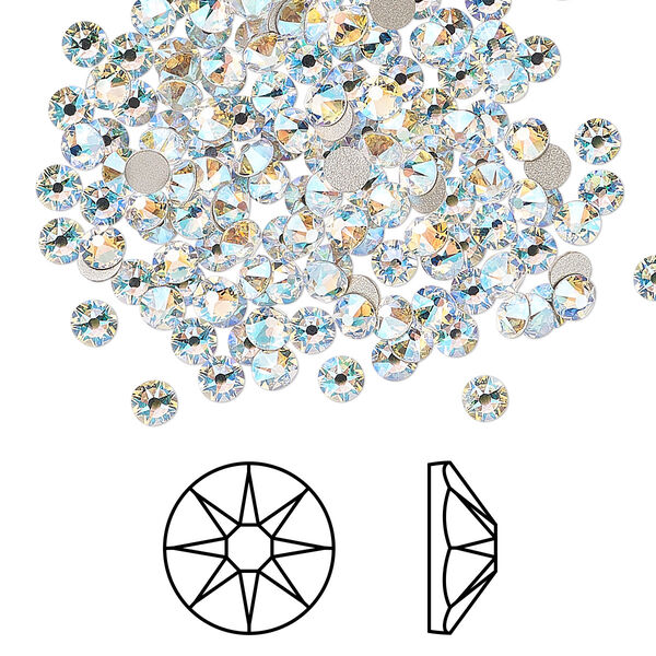 Flat back 144pk crystal shimmer foil back, Crystal Passions® 3-3.2mm rose round SS12 2088 image number 0