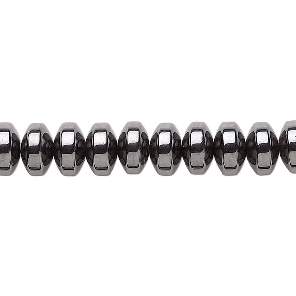 Bead, Hemalyke™ (man-made), magnetic, 8x3mm rondelle. Sold per 15-1/2" to 16" strand. image number 0