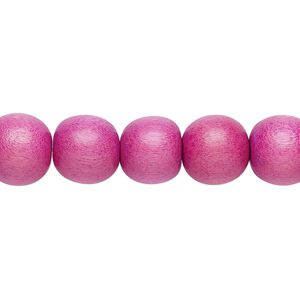 Bead 1pkg1, Taiwanese cheesewood (dyed / waxed), light purple, 9-10 round, 15-1/2 to 16 inches.