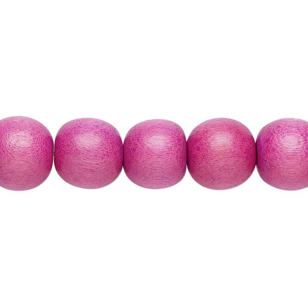 Bead 1pkg1, Taiwanese cheesewood (dyed / waxed), light purple, 9-10 round, 15-1/2 to 16 inches. image number 0