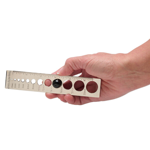 Bead sizer, chrome-plated carbon steel, 6-1/2 x 1-1/4" ruler. Sold individually. image number 1