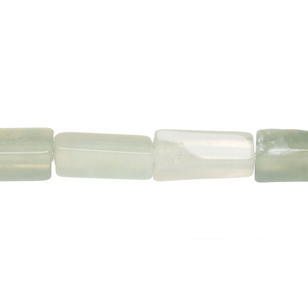 Bead, sea green new "jade" (serpentine) (natural), 12x4mm-16x6mm square tube, C- grade, Mohs hardness 2-1/2 to 6. Sold per 15" to 16" strand. image number 0