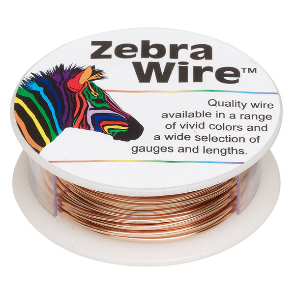 Wire, Zebra Wire™, natural copper, round, 18 gauge. Sold per 10-yard spool. image number 0