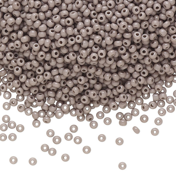 Seed bead, Preciosa Ornela Czech glass, pkg/500g, #11 rocaille, opaque grey, (43020). image number 0