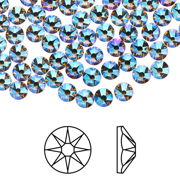 Flat back, Crystal Passions® crystal rhinestone, Crystal Passions®, light Colorado Topaz shimmer, foil back, 3.8-4mm Xirius rose (2088), SS16. Sold per pkg of 144 (1 gross). image number 0