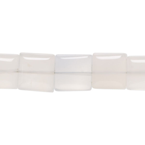 Bead, chalcedony (natural), 11x9mm-15x10mm hand-cut puffed square and rectangle, B grade, Mohs hardness 6-1/2 to 7. Sold per 14-inch strand, approximately 30 beads. image number 0