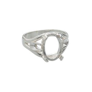 Ring, sterling silver, 14x10mm 4-prong oval setting, size 10. Sold individually.