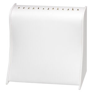 Display, bracelet, leatherette, white, 8 x 4-1/2 x 7-1/2 inches. Sold individually.