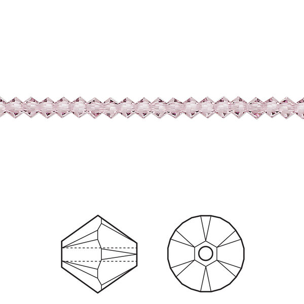 Bead 1440pk light amethyst, Swarovski® 3mm XILION bicone 5328 image number 0