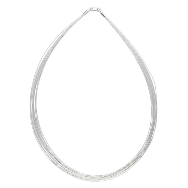 Neckwire, multi-strand, sterling silver and steel, 0.5mm twisted, 24 inches with 3.5mm lobster claw clasp. Sold individually. image number 0