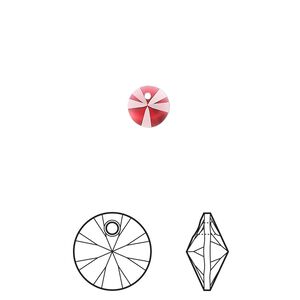 Drop 720pk scarlet, Swarovski® 6mm pendant mini disk 6428