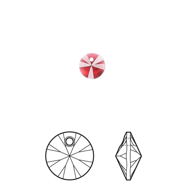 Drop 720pk scarlet, Swarovski® 6mm pendant mini disk 6428 image number 0