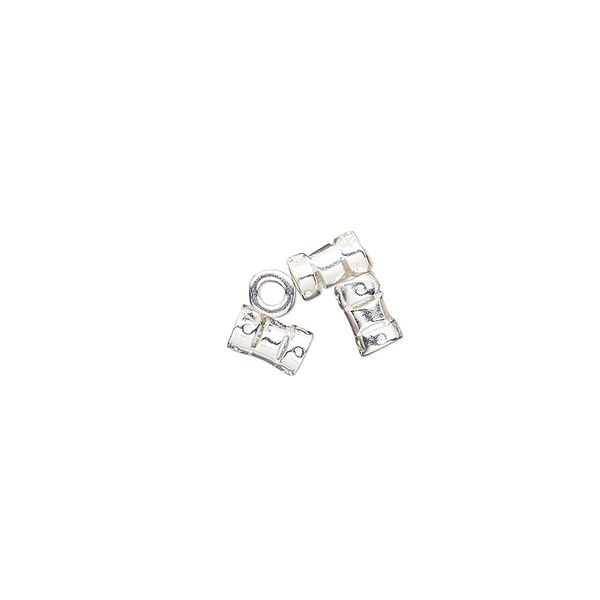 Crimp, sterling silver, 6x3mm tube with 1.8mm inside diameter. Sold per pkg of 4. image number 0