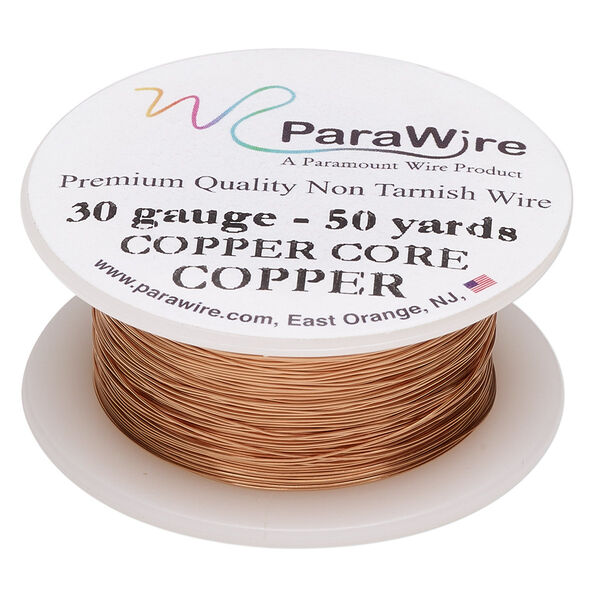 Wire, ParaWire™, copper, round, 30 gauge. Sold per 50-yard spool. image number 0