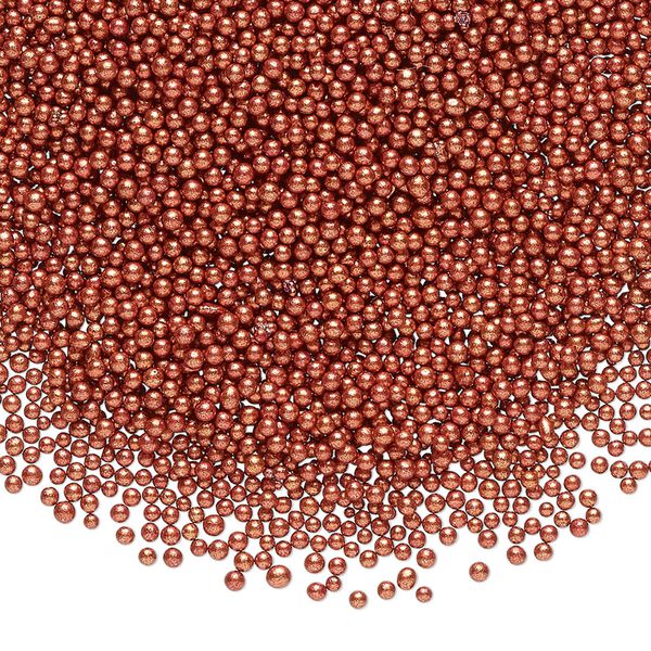 Bead, coated glass, opaque red, 1mm undrilled micro round. Sold per 15-gram vial. image number 0