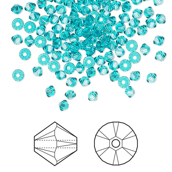 Bead 144pk blue zircon, Crystal Passions® 3mm bicone 5328 image number 0