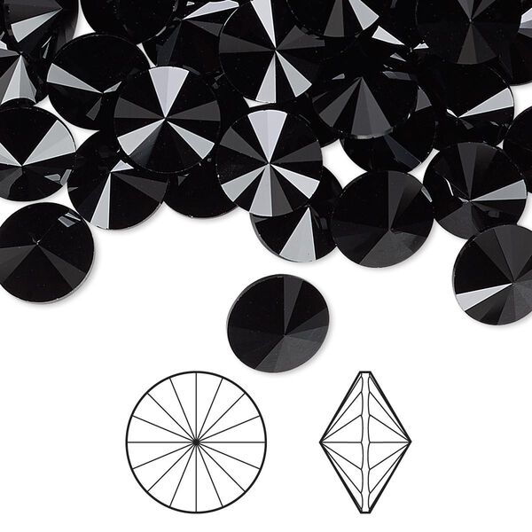 Chaton 48pk jet, Crystal Passions® 8.16-8.41mm rivoli SS39 1122 image number 0