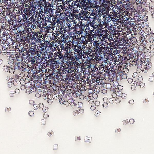 Seed bead, Delica®, glass, pkg/7.5g, #11 round, translucent rainbow light amethyst (DB-1245). image number 0