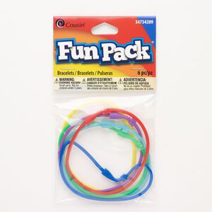 Bracelet cord, silicone, mixed colors, 2mm round. Sold per pkg of (6) 6-1/2 inch strands.