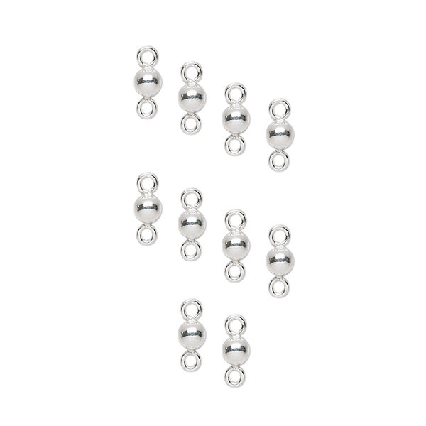 Link, sterling silver, 3mm round. Sold per pkg of 10. image number 0