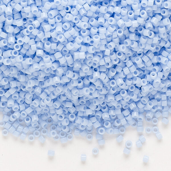 Seed bead, Delica®, glass, pkg/50g, #11 round, opaque blue agate (DB-1137). image number 0