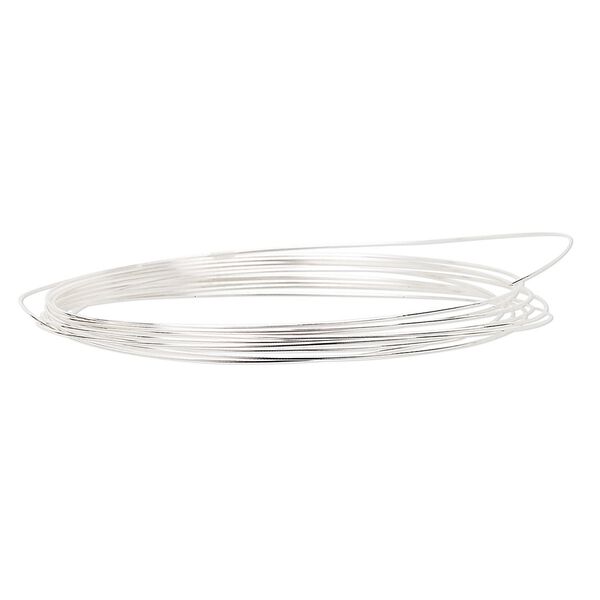 Wire, sterling silver, full-hard, round, 26 gauge. Sold per pkg of 5 feet. image number 0