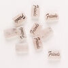 Rose quartz / enamel 1pkg10, "Friends" flat rectangle bead 13x8mm image number 0