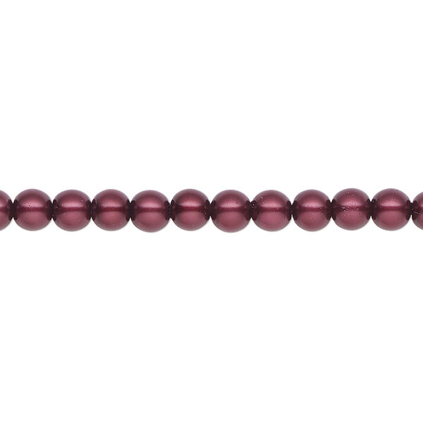 Pearl 2pk bordeaux, Celestial Crystal® 4mm round 15.5-16 inch image number 0