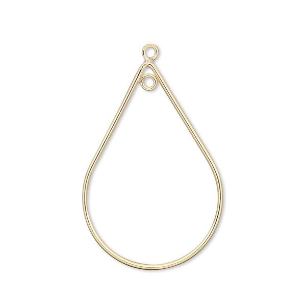 Focal, 14Kt gold-filled, 30x20mm teardrop with loop. Sold individually. image number 0