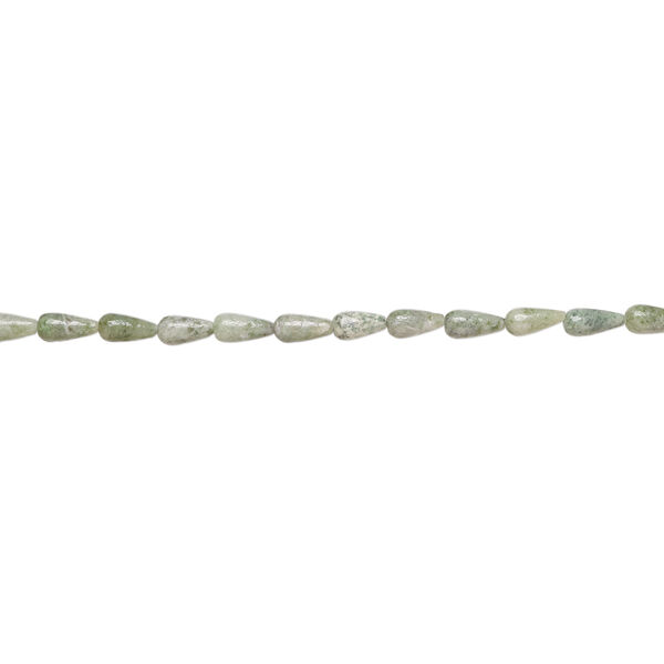 Jadeite 1pkg1, teardrop bead natural, 15 inch 19x9mm-21x11mm image number 1
