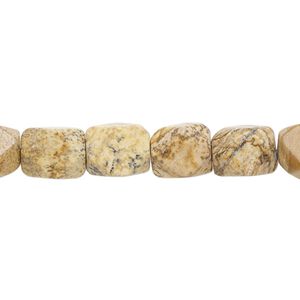 Picture jasper 1pkg1, tumbled faceted pebble bead natural 15.5-16 inch medium