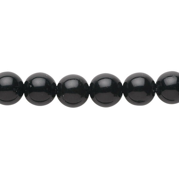 Black obsidian 1pkg1, round bead natural B grade, 15.5-16 inch 8mm image number 0
