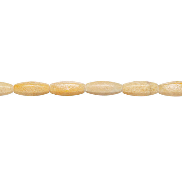 Orange calcite 1pkg1, 6-sided long oval bead, 14 inch 40x17mm-42x17mm image number 1
