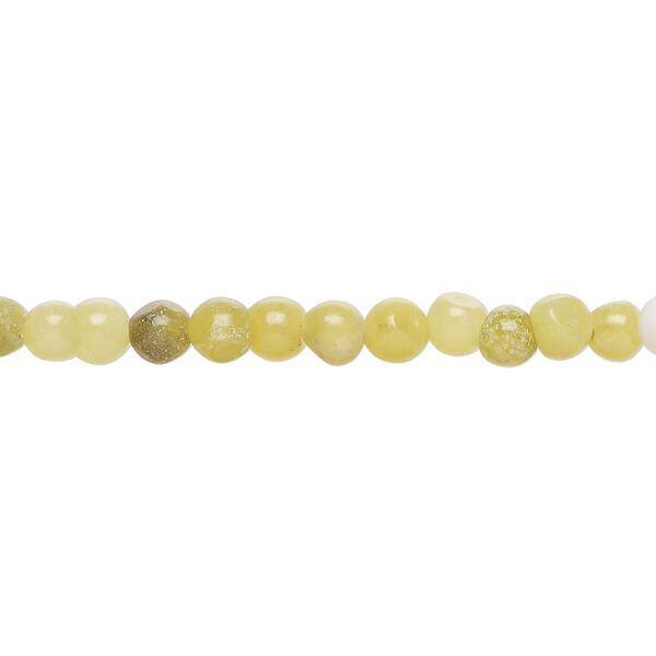 Olive new "jade" (serpentine) 1pkg1, round bead natural D grade, 15.5-16 inch 4mm image number 0