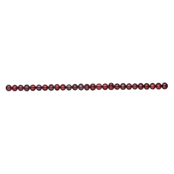 Freshwater pearl 1pkg1, semi-round, 15 inch garnet 7-9mm cultured image number 1