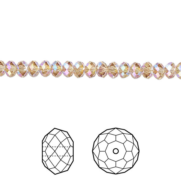 Bead 12pk light Colorado topaz shimmer 2X, Crystal Passions® 4x3mm rondelle 5040 image number 0