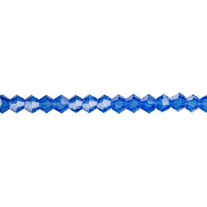 Bead 1pk transparent medium blue, Celestial Crystal® 4mm bicone 15.5-16 inch