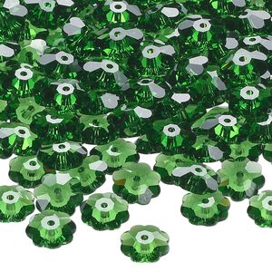 Margarita flower 12pk fern green, Crystal Passions® 8x3mm 3700